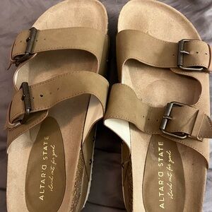 Altar'd State Tan Platform Sandals